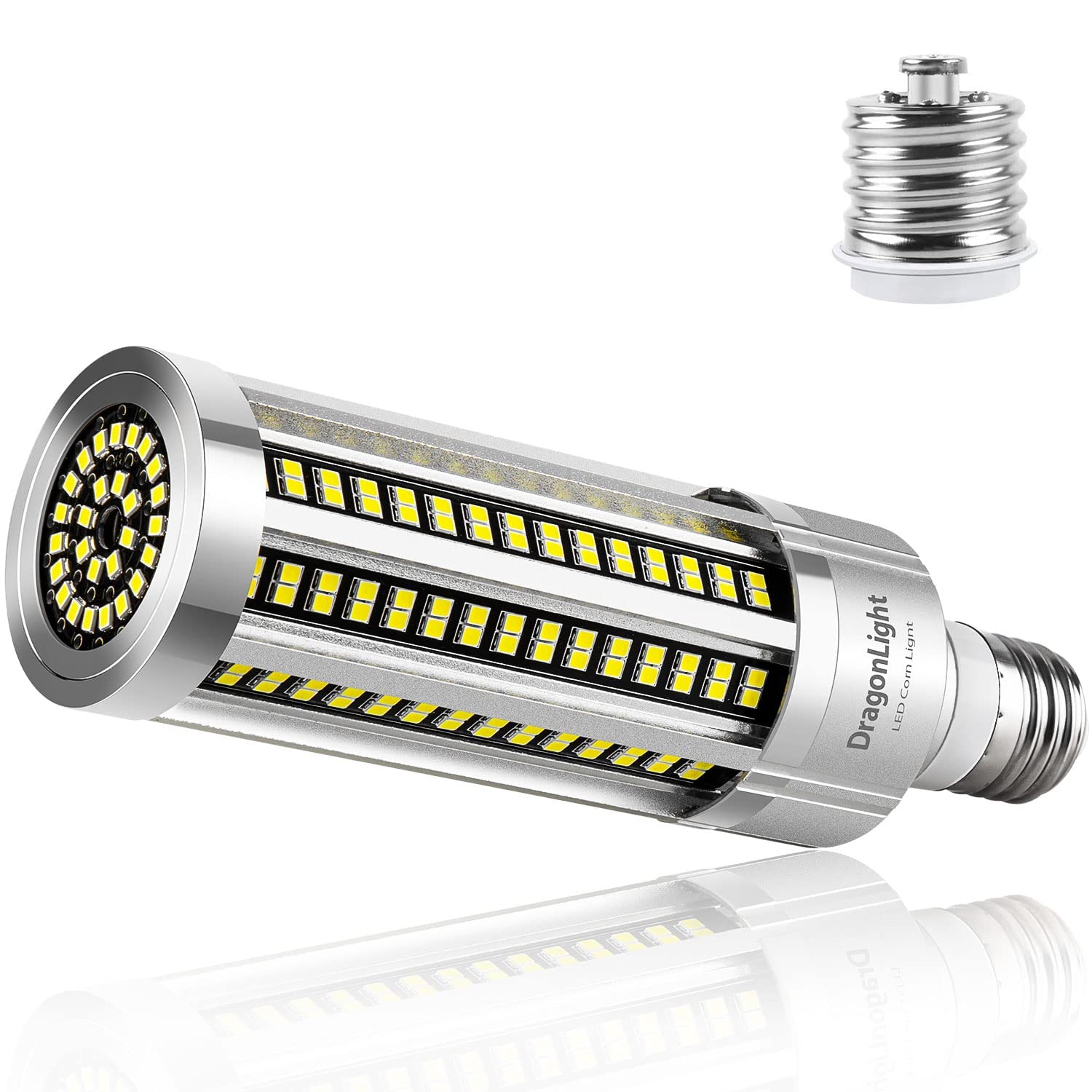 Dragonlight 60W Corn Led Light Bulb Fanless (200 Watt Metal Halide/Hid/Hps Replacement) E26/E39 Large Mogul Base Led Lamp 5000K 