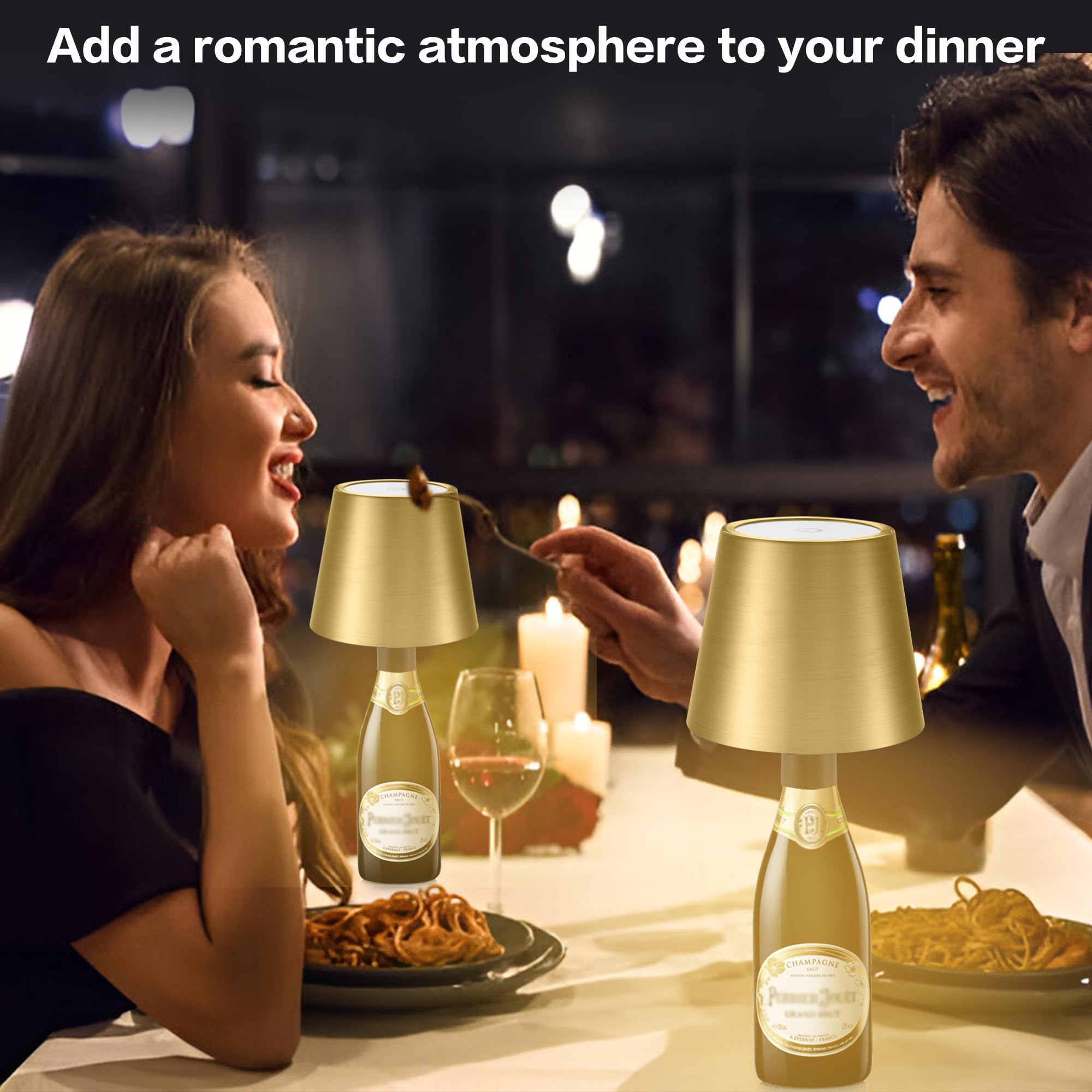 Bottle Lamp, Wireless Wine Bottle Lights With Remote 3 Color Temperature Wine Light Built-In 5000Mah Rechargeable Battery Cordle