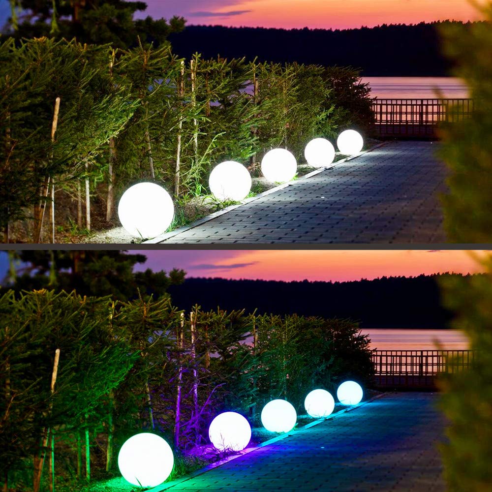 Mr.Go LED Glowing Ball Light Orb - 16" Waterproof Rechargeable with Remote, 16 RGB Colors, Ideal for Home, Garden, Pool, and Party Decor