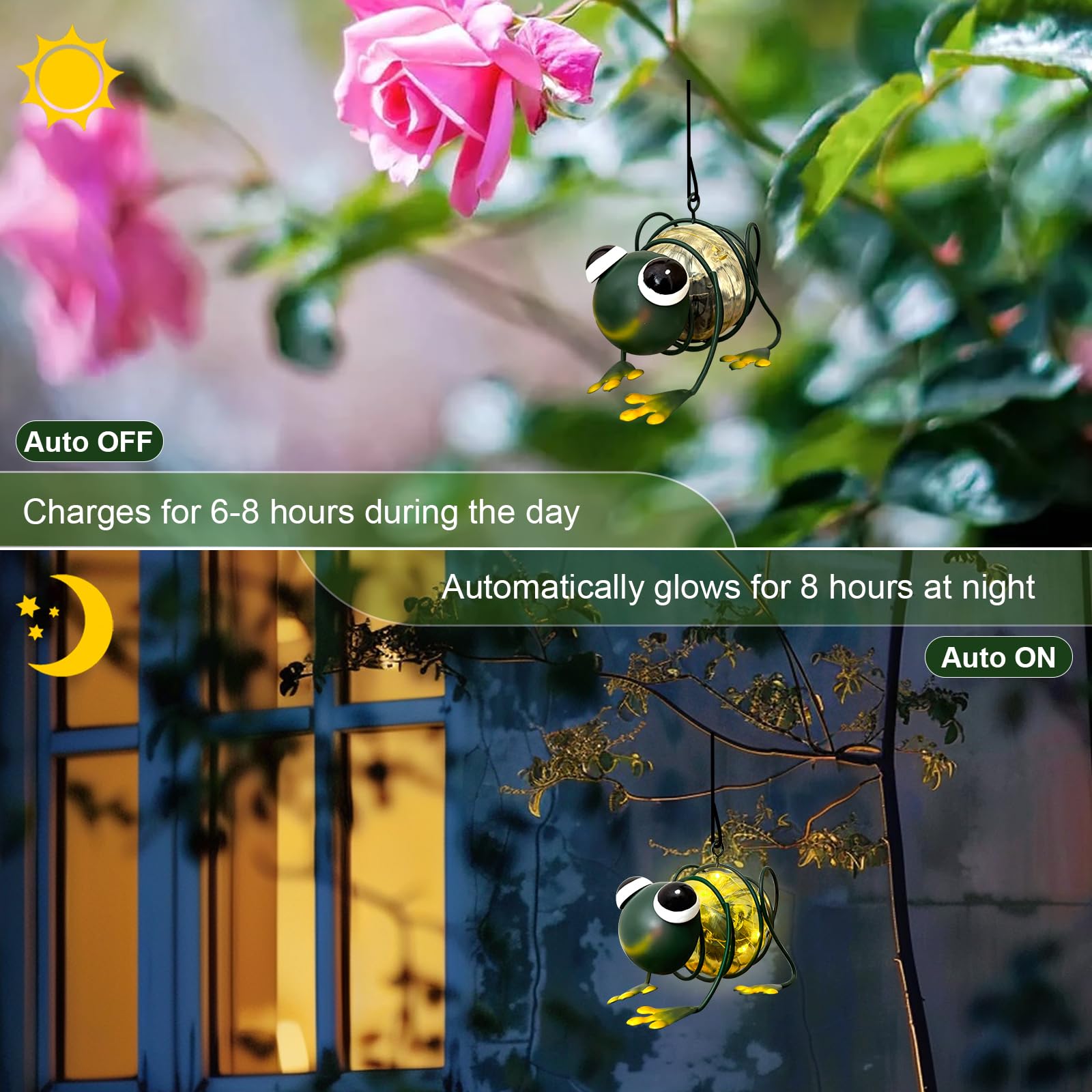 Evolux Solar Outdoor Frog Lights For Garden - Outdoor Statues Figurine Lights For Lawn  Patio  Balcony  Yard Ornament Cut Housewarming Gifts(1 Pc)