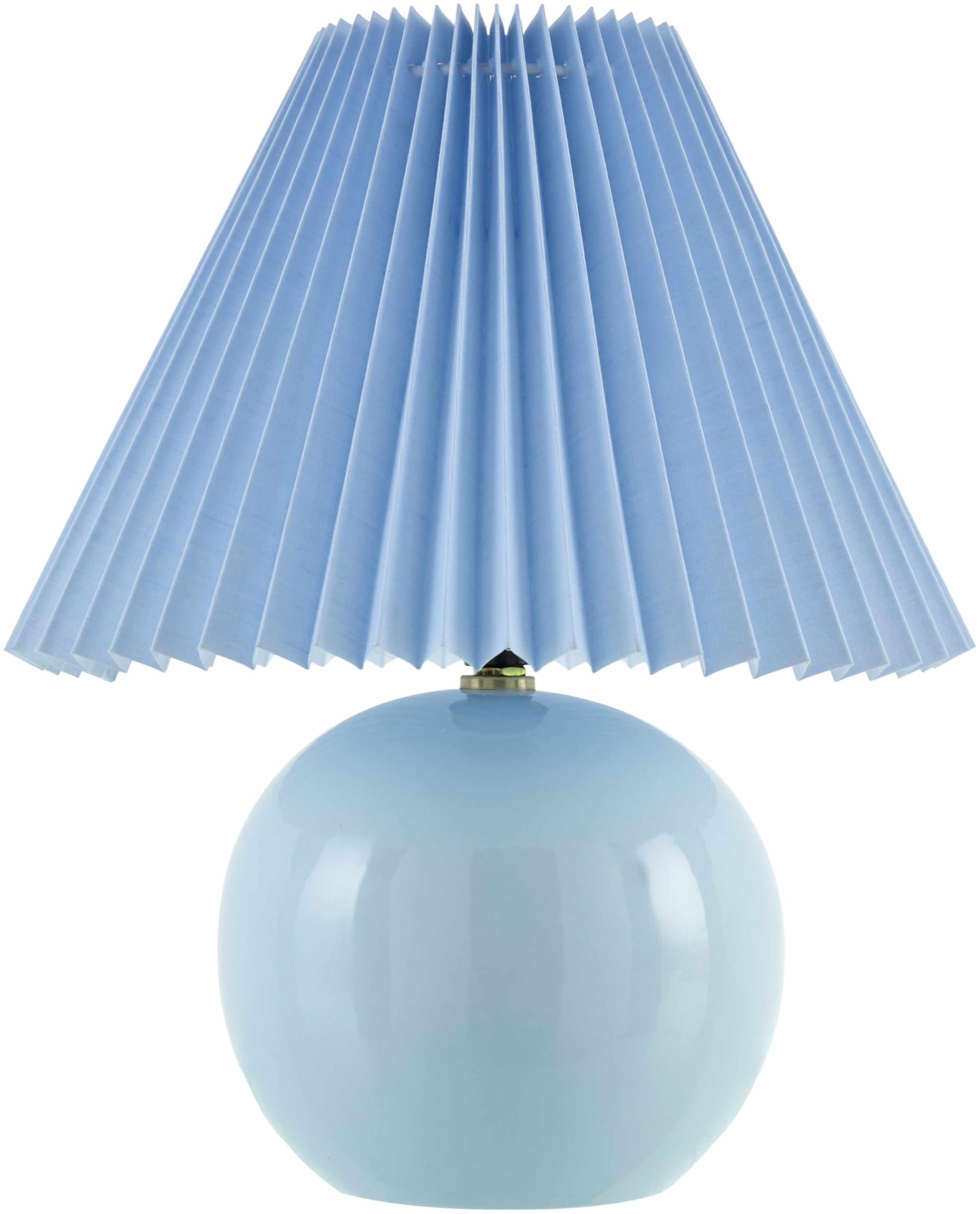 Boutiquerugs Shcheglovo Boho Ceramic Bedside Table Lamp For Bedroom Nightstand - End Side Lighting For Living Room - Light Blue 