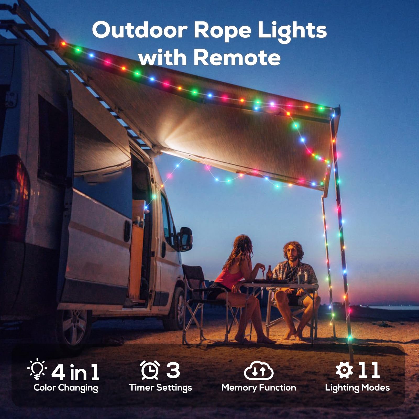 Christmas Lights, 206Ft 600Led Outdoor String Lights Plug In, Waterproof Twinkle Fairy Light, Color Changing, 11 Lighting Modes,