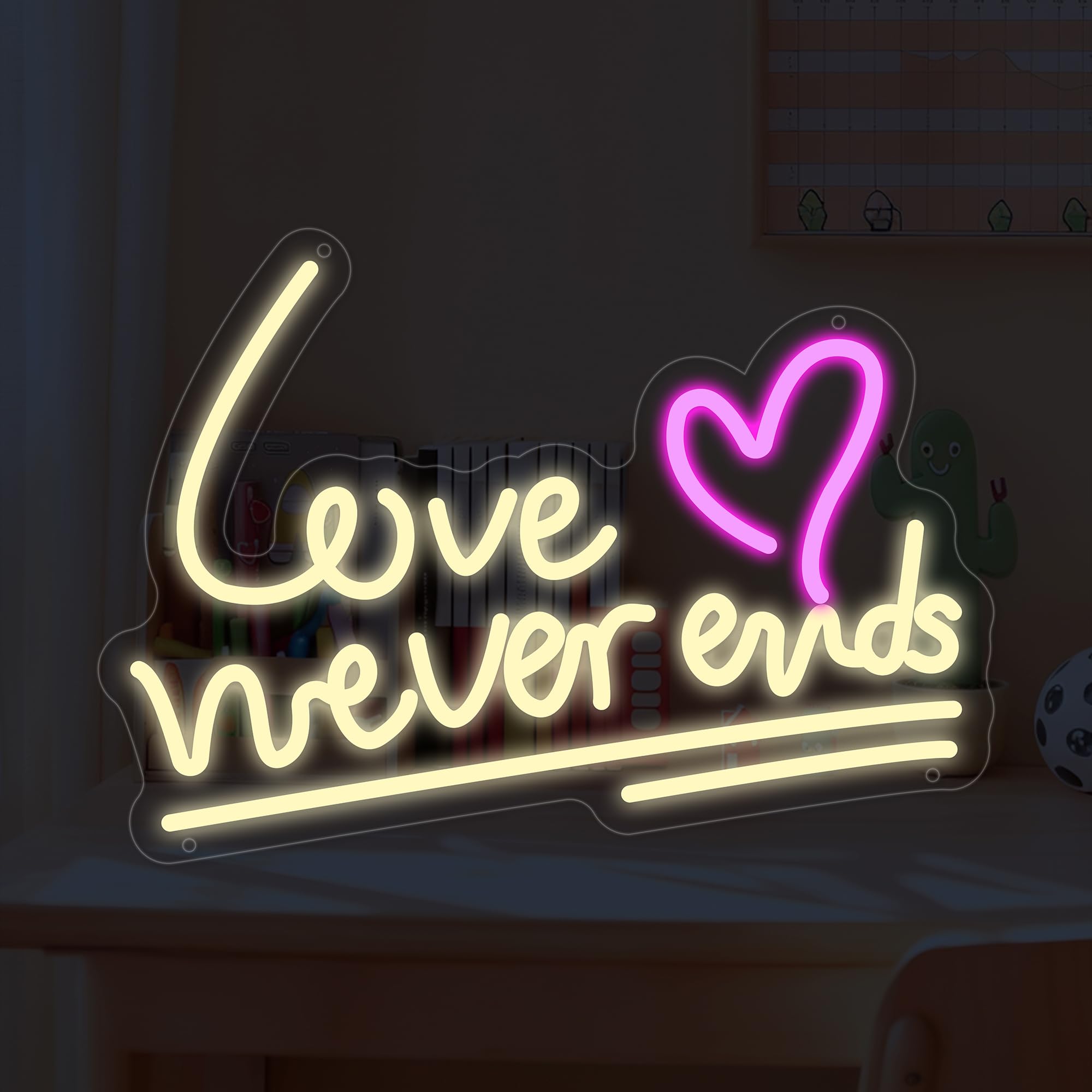 Love Never Ends Neon Sign For Wall Decor  Dimmable Love Led Lights Signs Letters Signs For Wedding  Neon Light Room Decor For Party Birthday Gift Christmas Gift