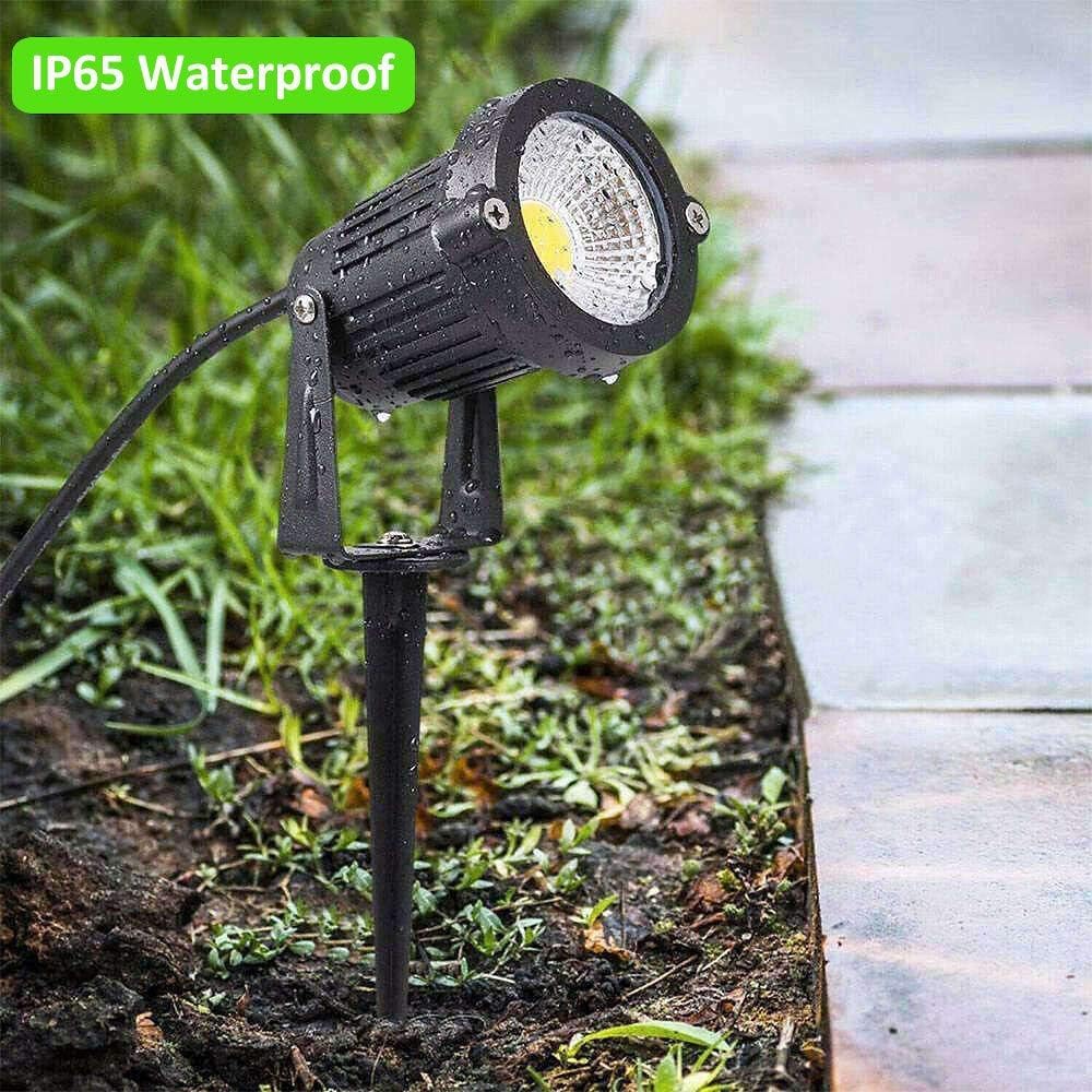 Romwish Led Landscape Spotlights  10W Outdoor Spotlights For Yard  3000K Warm White  120V Ac Spot Light With Ground Spike  Waterproof Landscape Lighting For House Garden Lawn Decorative (12Pack/10W)