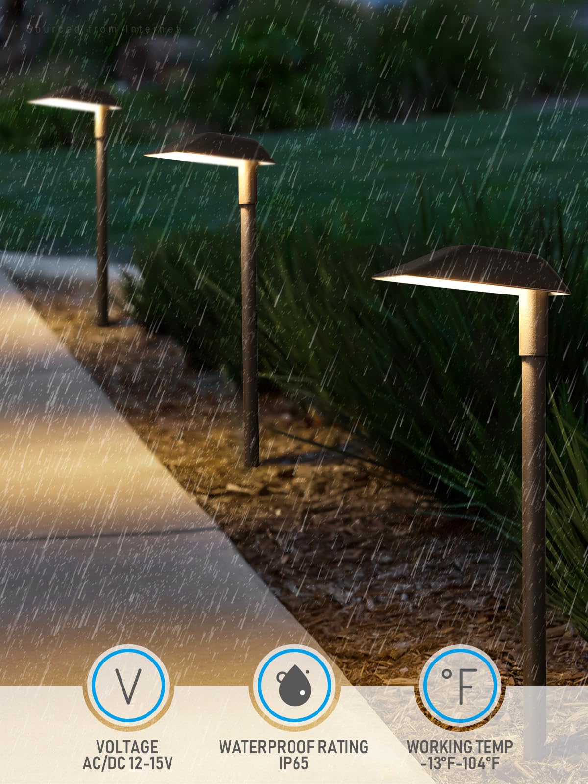 LEONLITE 5W LED Landscape Lights, 400LM Super Bright, Aluminum, IP65 Waterproof, 23.4Inch, Warm White (3000K), Pack of 6