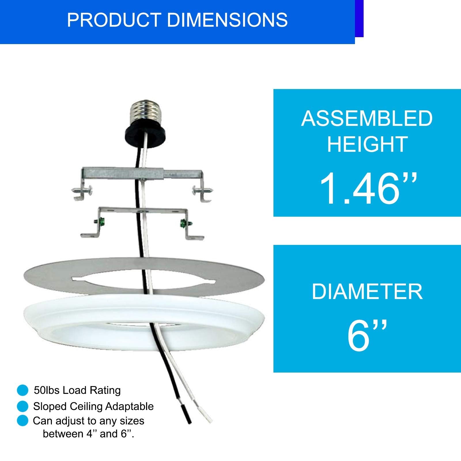 Ciata Recessed Can Light Conversion Kit to Pendant, Plastic, White Finish, 1 Pack
