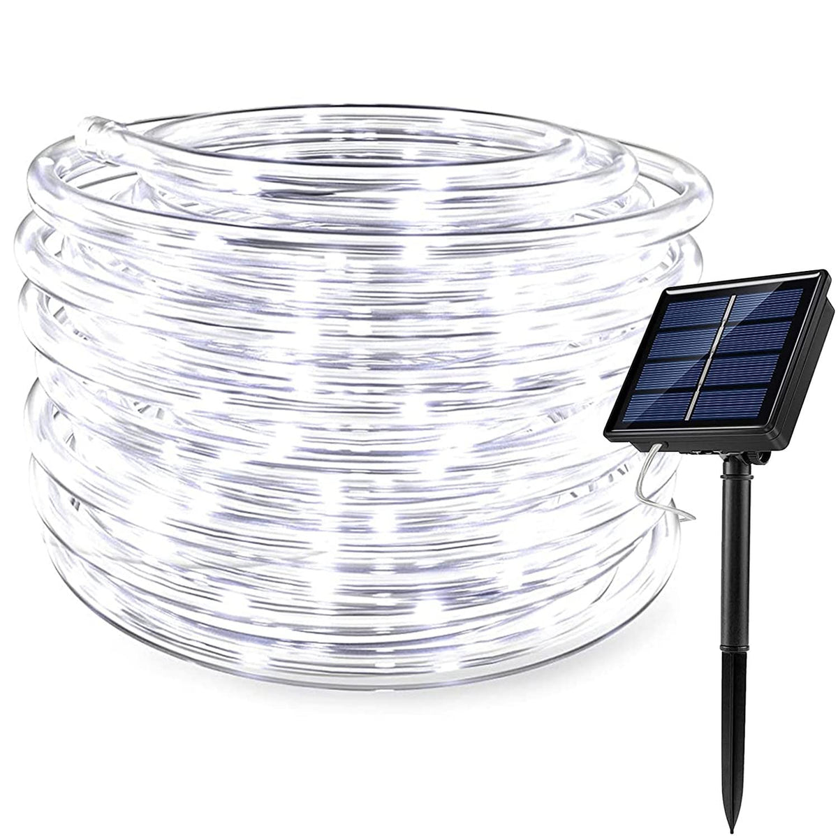 Ruichen Solar Rope Lights Outdoor String Lights, 16.5 Ft 50 Led Tube Light Waterproof Copper Wire Fairy Lights For Garden Fence