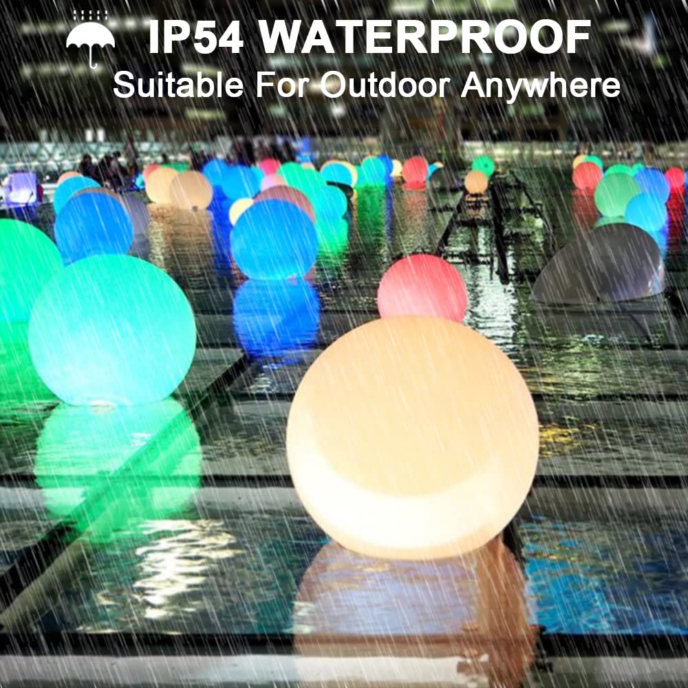 KEROVI 8-Inch Solar Globe Light - Waterproof RGB Mood Lamp with Remote, Outdoor Decor for Garden, Patio, and Pathway - Model B0002