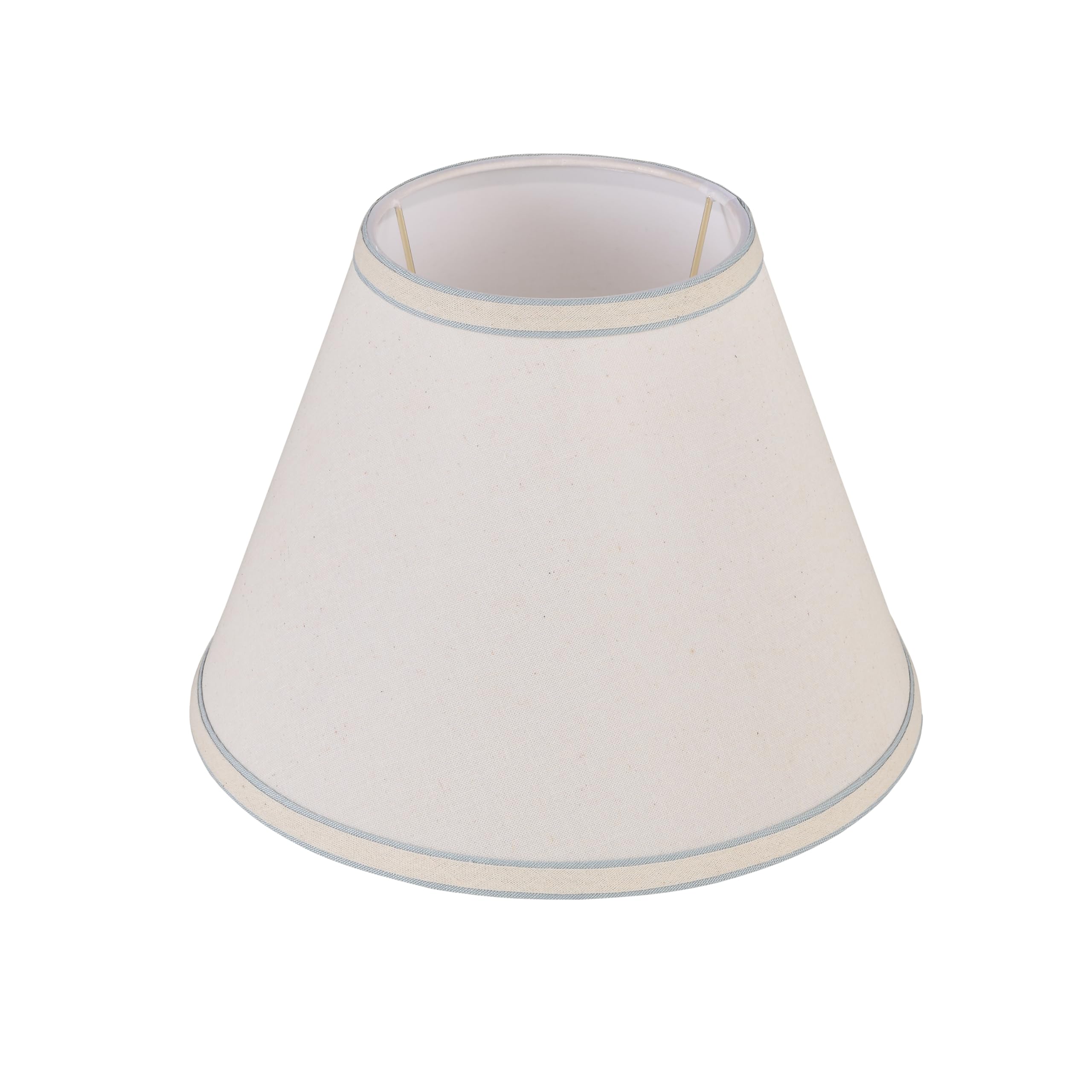 Aspen Creative 58881A Transitional Empire Shape Uno Construction Lamp Shade in Ivory Powder with Blue Trim  6 Top x 12 Bottom x 9 Slant Height