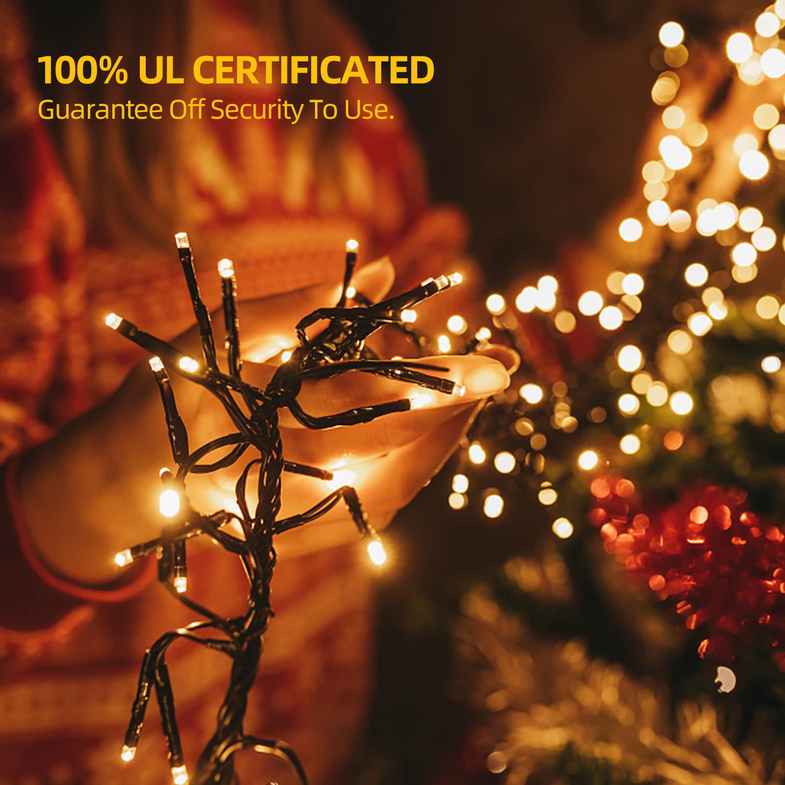 OUTYLTS 1000 LED 328ft 8 Modes with Timer Christmas String Lights IP55 Outdoor Waterproof UL Certificated Indoor Fairy Lights Ga