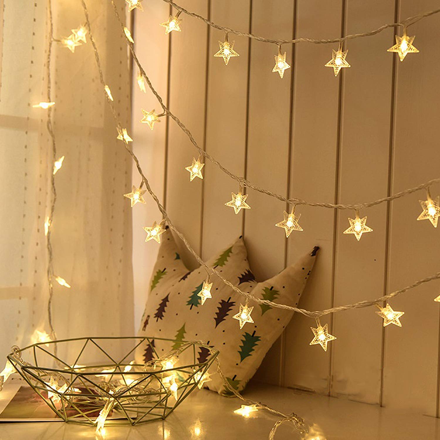 Merdeco 50 LED String Lights, 16ft Warm White Fairy Lights for Indoor/Outdoor Decoration, Model 756557033915