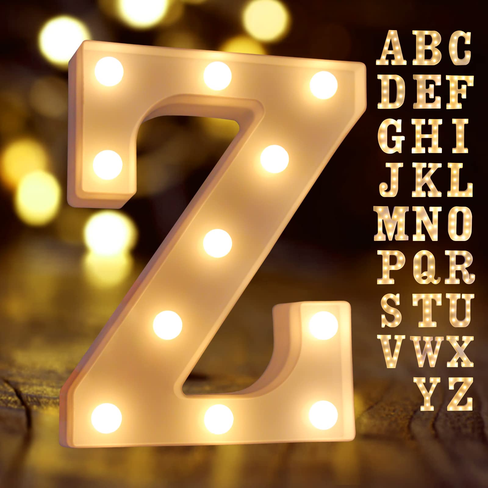 Laerjin Light Up Letters - Decorative Led Marquee Number Sign For Weddings & Parties - Z