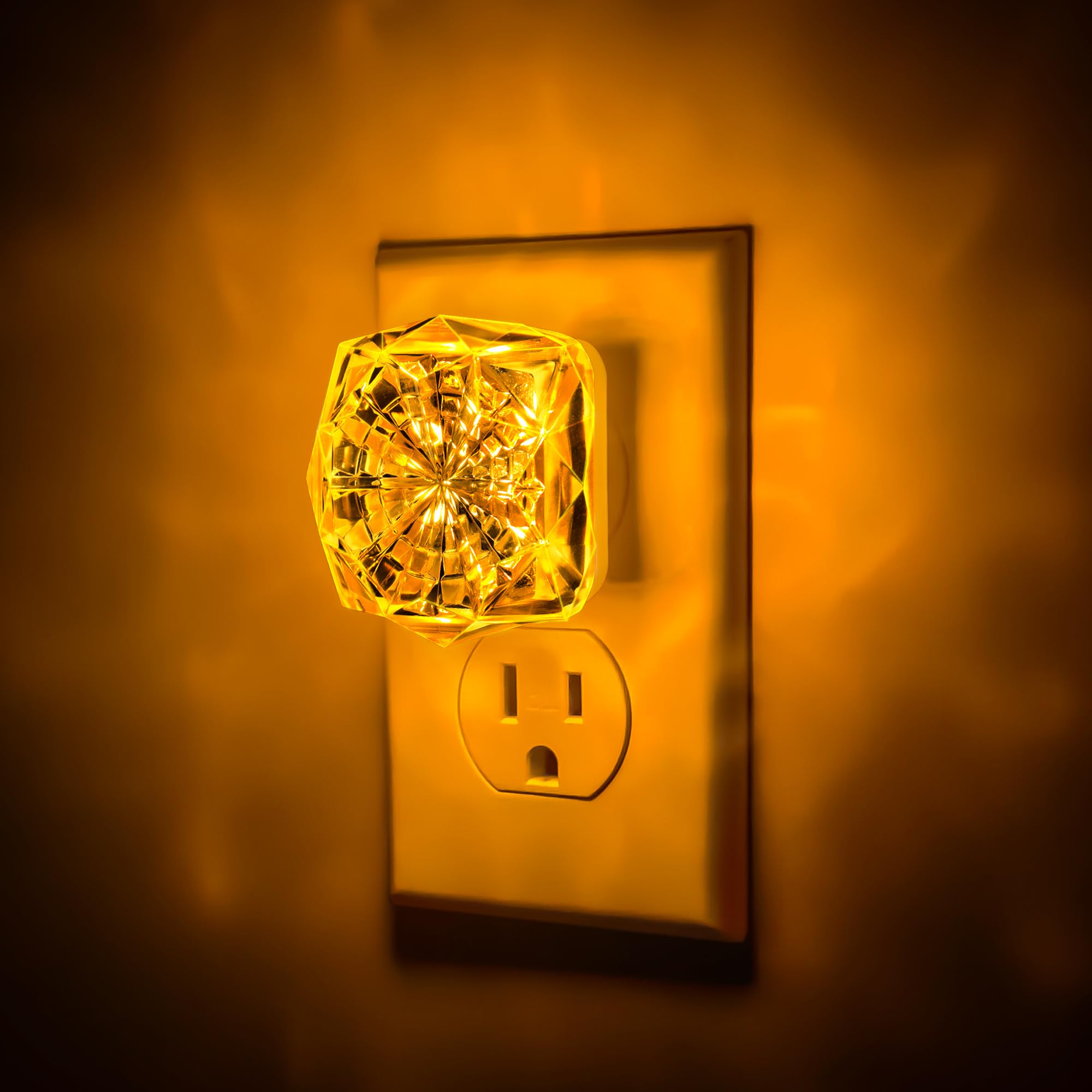 Night Light, Night Lights Plug Into Wall,[2 Pack] Brightness Amber Plug In Night Light, Dusk To Dawn Sensor, Jewel Nightlights F