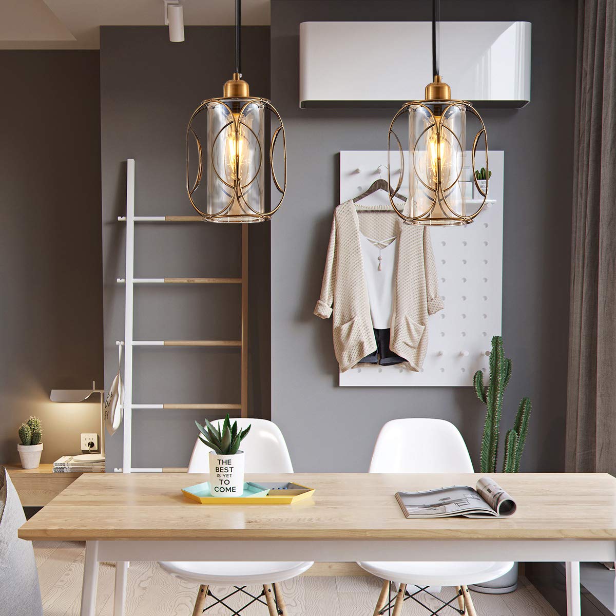 Ylong-Zs Vintage Pendant Light With Dimmer, Plug-In Cord, Industrial Bronze Lamp For Kitchen Island