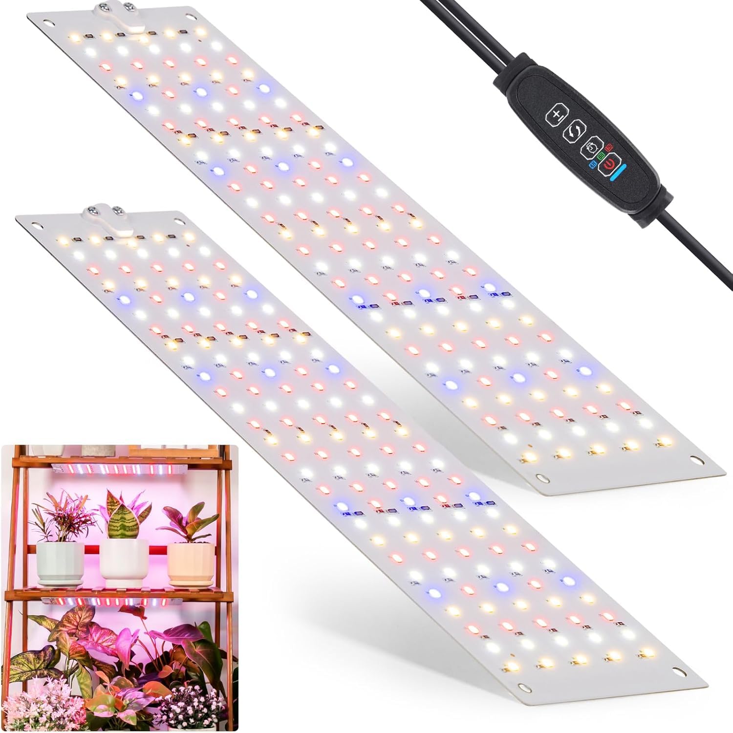 Lbw Plant Grow Light  Red Blue Spectrum Grow Light For Indoor Plants 270 Leds Growing Lamp With 4/8/12H Timer  3 Lighting Modes  10 Dimmable Levels  2 Pack
