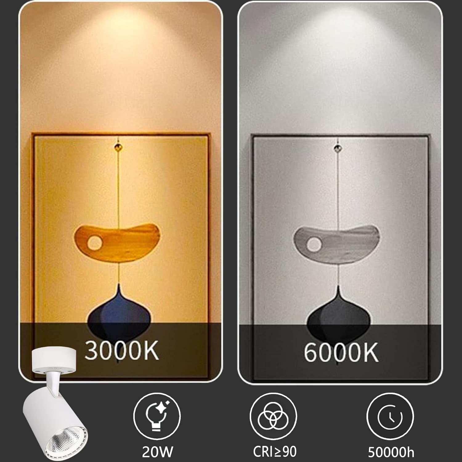 Bravsekai Ceiling Spot Lights, 6 Packs Extra Brightness 25W Adjustable 90 Degrees, Anti Glare Ceiling Spotlight Fixture, Flush M