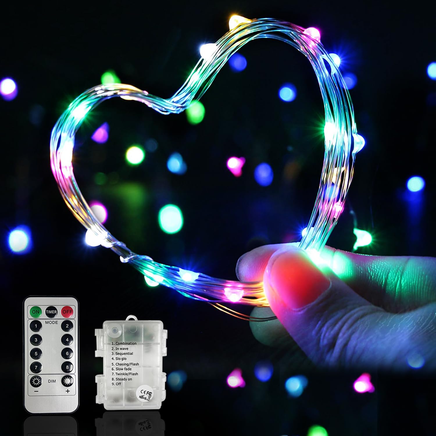 Bebrant Led Rope Lights 33Ft, 100 Leds, Waterproof, Remote Control, Multi-Color For Outdoor Decor