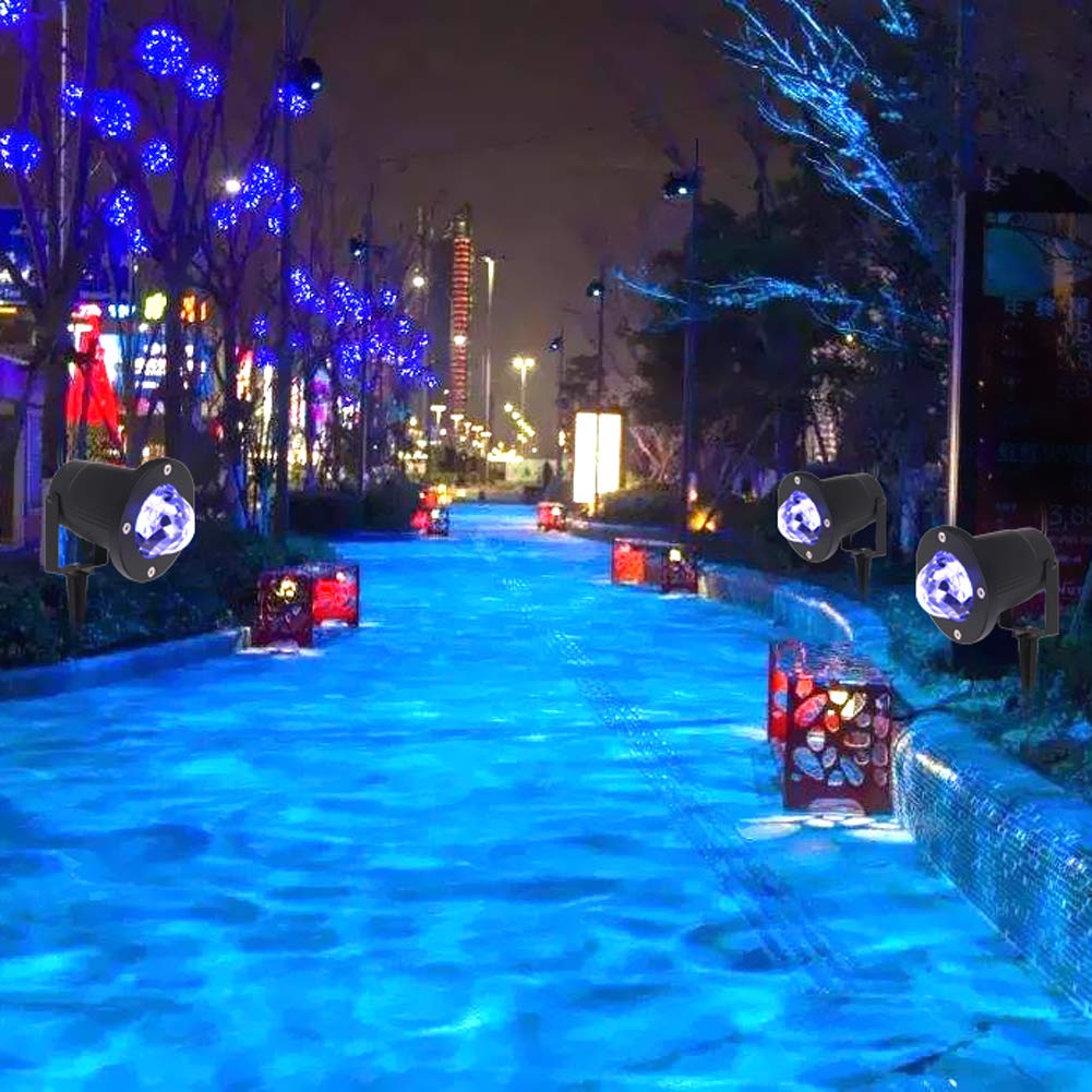KOOT Water Wave Projector Lights, Waterproof LED Ripple Effect, Remote Control, Small Size, Black, Model SW-010