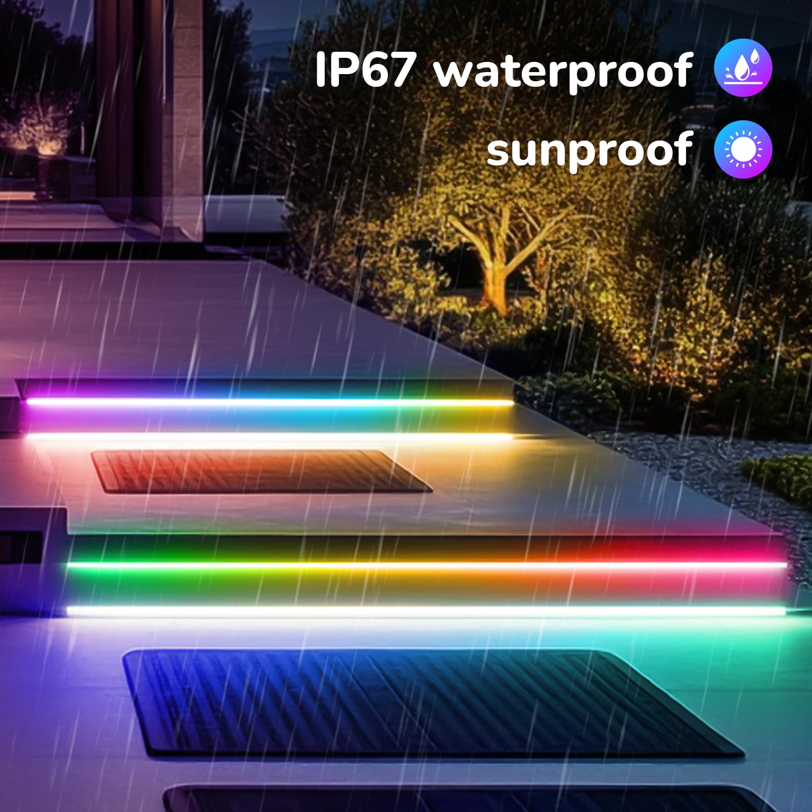 LXLQZXW LED Neon Rope Lights, 32.8FT, IP67 Waterproof, RGB, App & Remote Control, Flexible, Music Sync, Model LW-LED