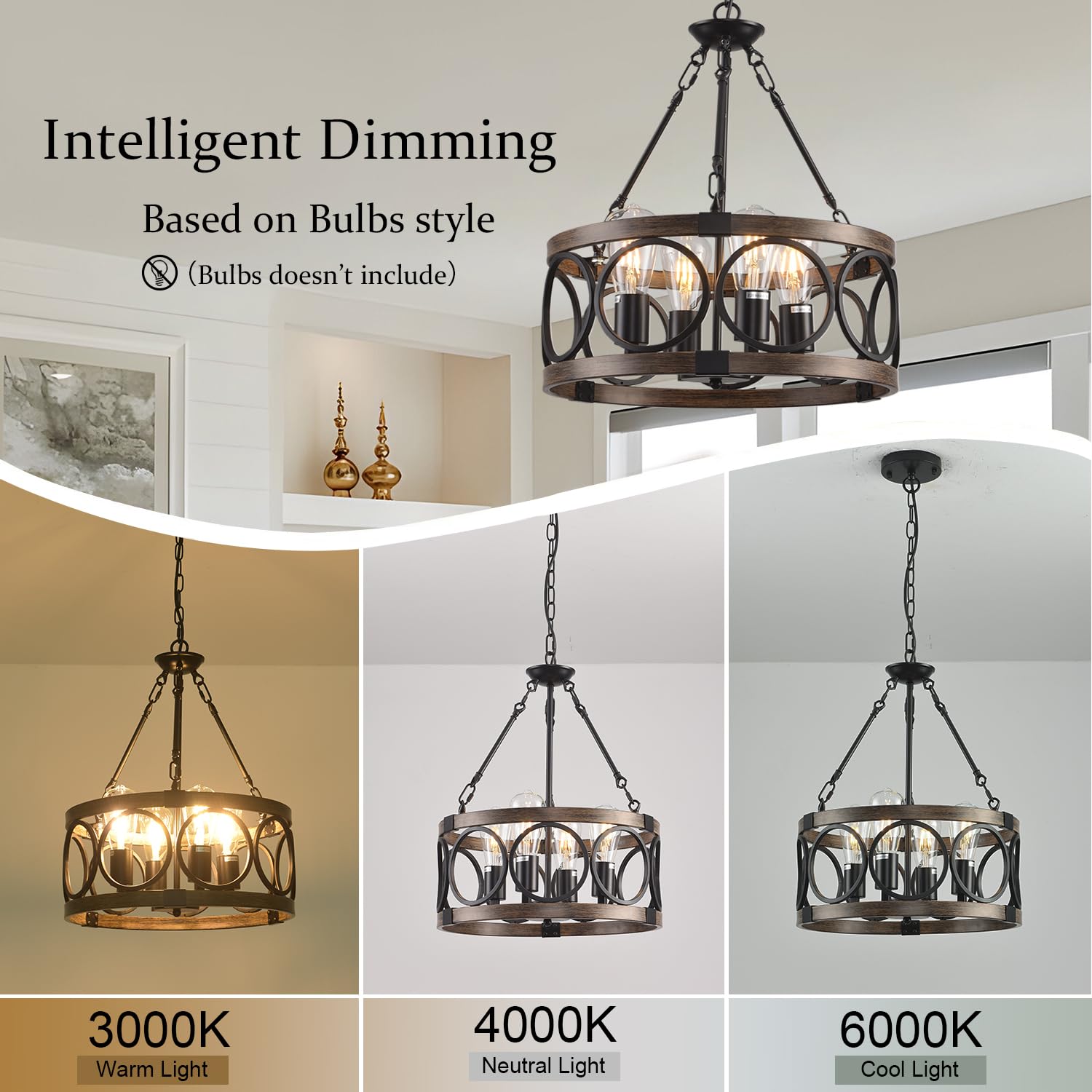Shiandar Light Fixtures Ceiling Mount Kitchen, 4 Light Black Semi Flush Mount Ceiling Light Fixture,Modern Dining Room Chandelier Over Table,Vintage Farmhouse Chandelier For Dining Room