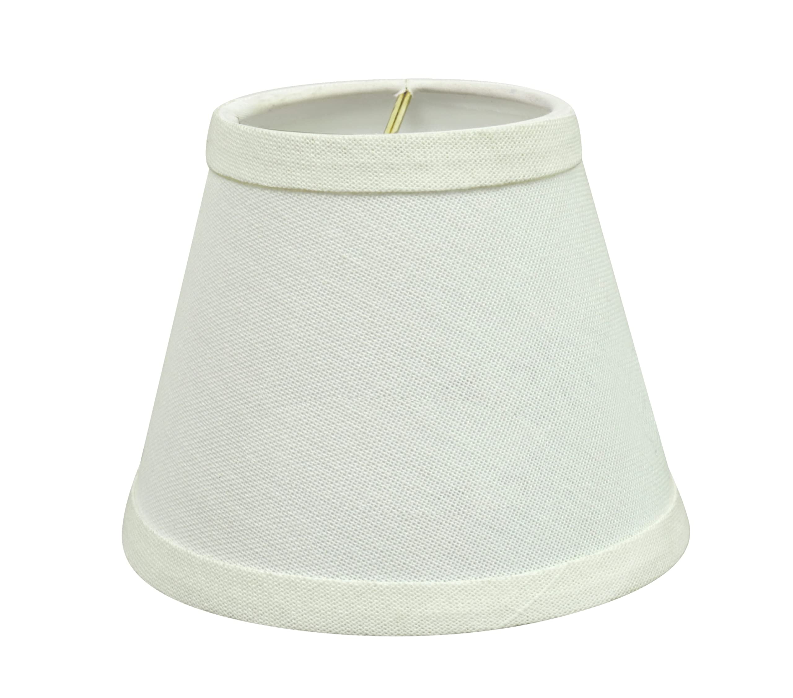 Aspen Creative 32060-2A Small Hardback Empire Shape Chandelier Clip-On Lamp Shade Set (2 Pack), Transitional Design In White, 5&quot; Bottom Width (3&quot; X 5&quot; X 4&quot;)