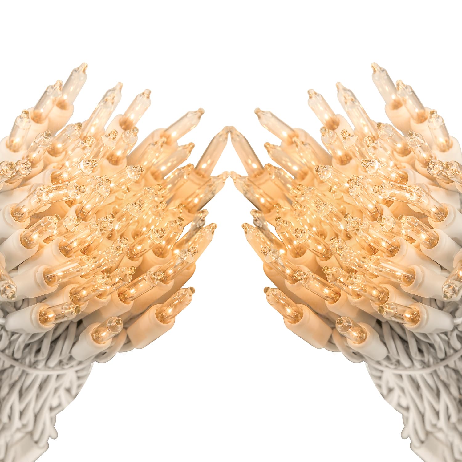 LIDORE Super Bright Clear Mini Christmas Tree String Lights, Gift for Decoration, 21.45FT 100 Count Bulbs with White Cord, UL Listed Indoor Outdoor Lighting for Holiday (White Cable, 2-Pack)