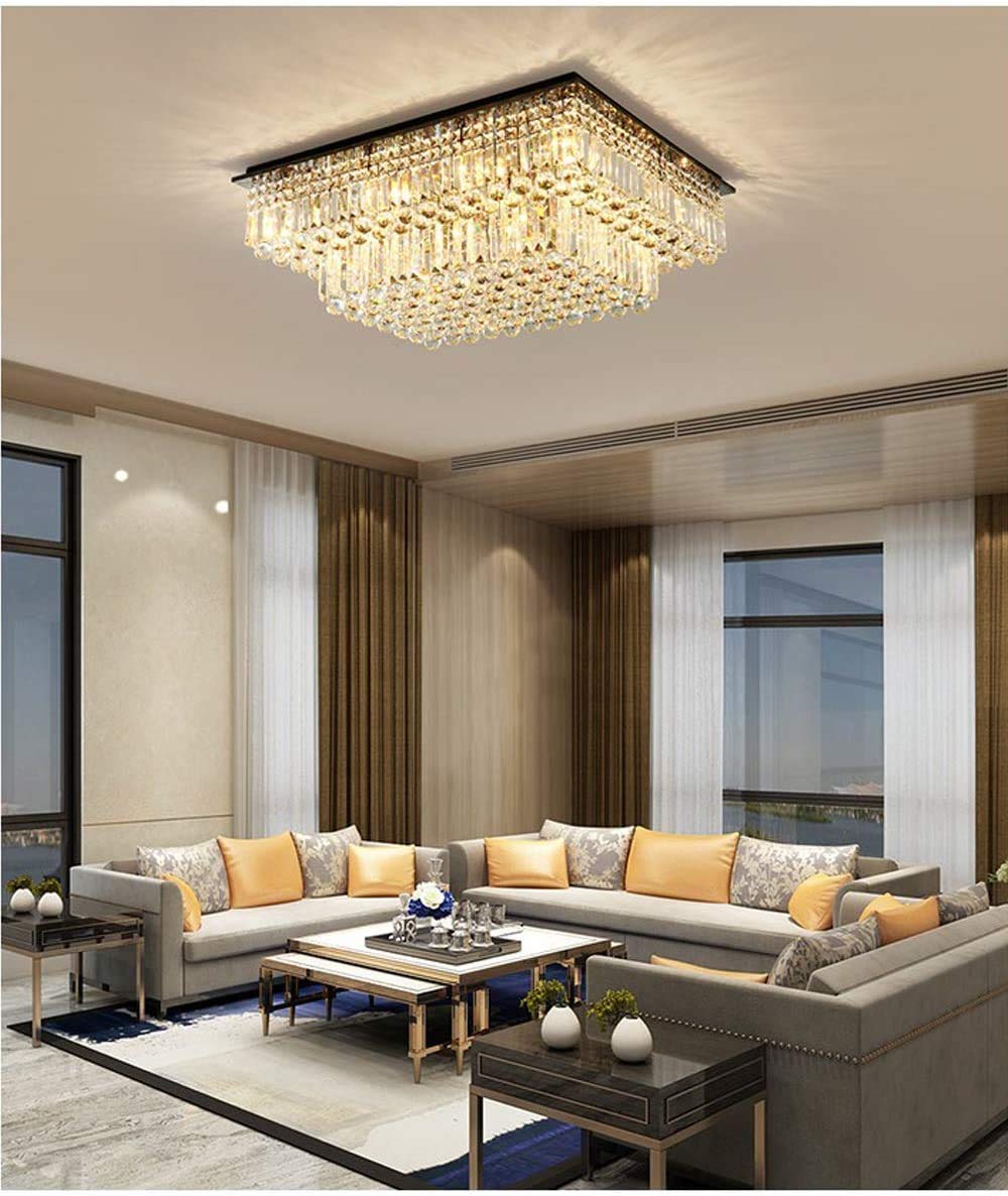 Siljoy Large Crystal Chandelier, 2-Tier Raindrop Design, L35.4 x W27.6, Silver, Model Siljoy-415