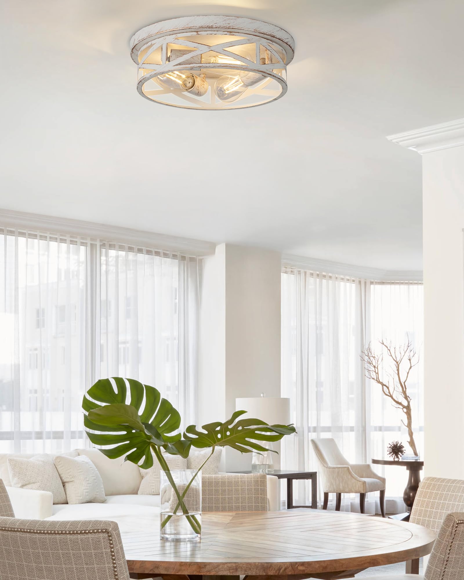 piano7797 3-Light Ceiling Light Fixture, Metal, 13 inch, White and Gold, Model PACL003, 1 Pack