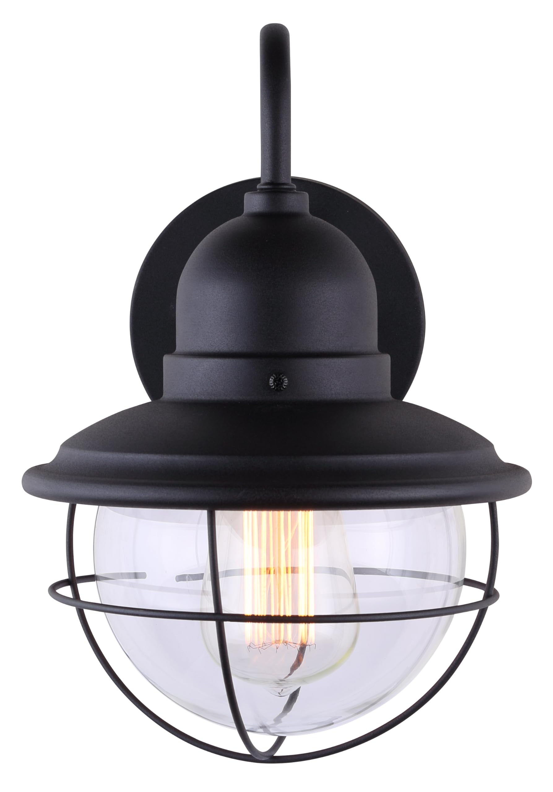Canarm IOL254BK Outdoor Lantern, 1 Light, Metal, Black Finish, Model IOL254BK
