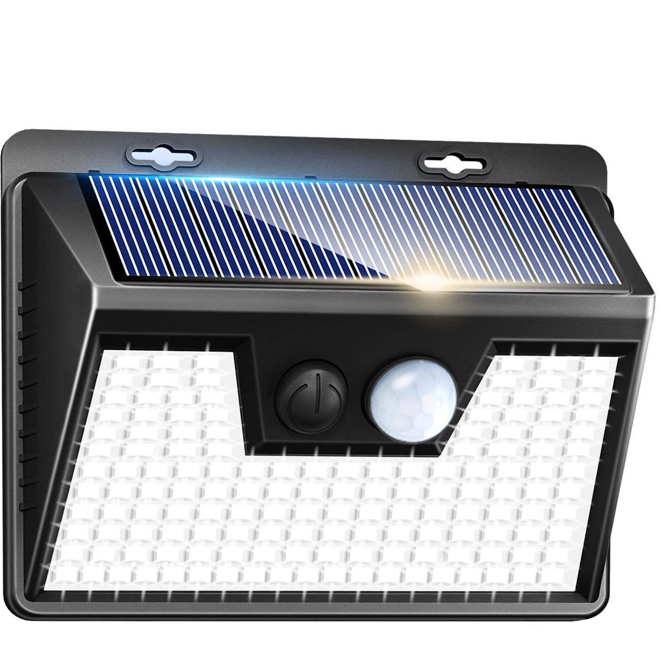 Peasur Solar Lights Outdoor Motion Sensor, 140 Led Solar Powered Fence Light Waterproof, 3 Modes Security Wall Lighting For Outs