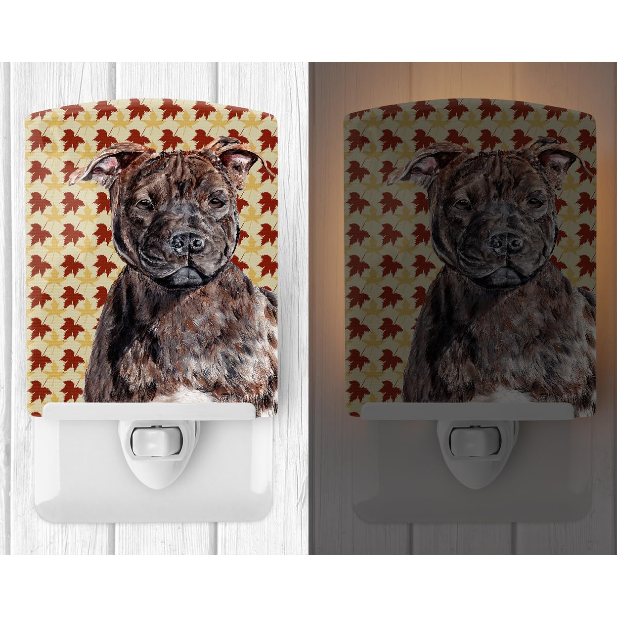 Carolines Treasures Ceramic Night Light Staffordshire Bull Terrier 6x4x3in Multicolor Model SC9681CNL
