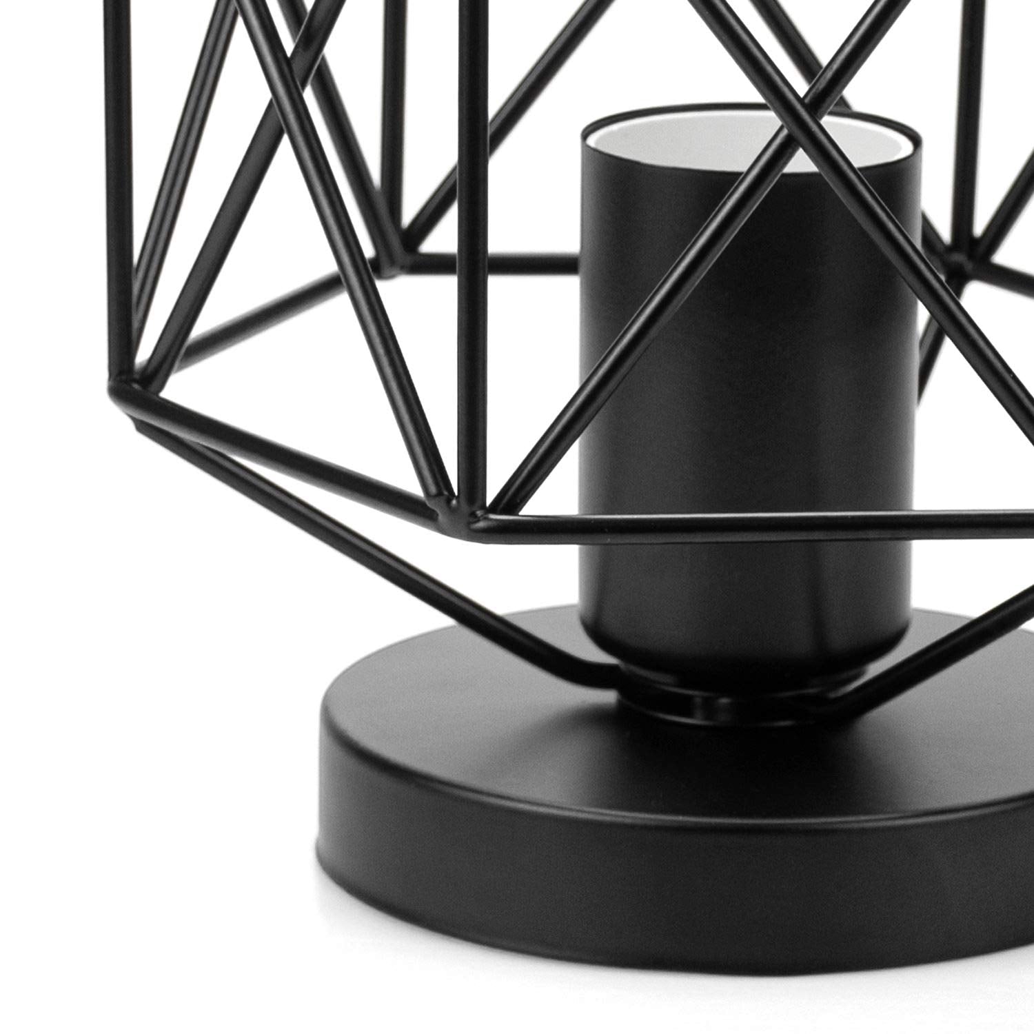 Hedume Semi-Flush Mount Ceiling Light, Black Industrial Pendant Fixture, E27, for Hallway, Stairway, Bedroom, Kitchen