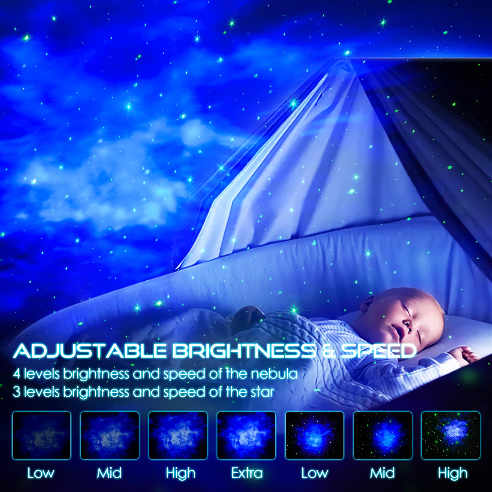 Star Projector, Astronaut Galaxy Projector Night Light, Projection Lamp with Timer, Remote Control,Bedroom Decor Aesthetics, Gif