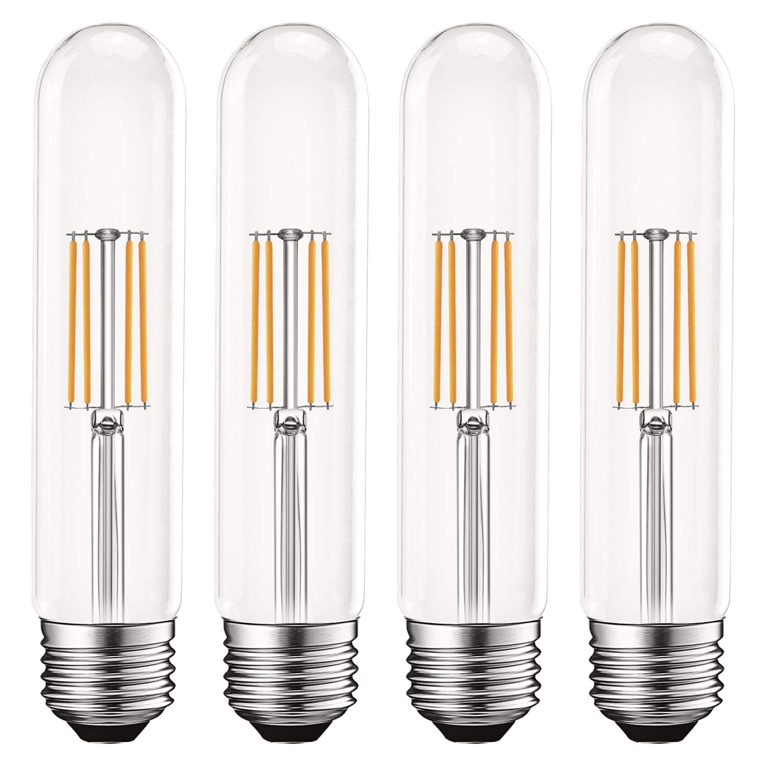 LUXRITE Vintage T9 LED Tube Light Bulbs 60W Equivalent 5W Clear Glass 2700K Warm White 4 Pack E26 Base UL Listed