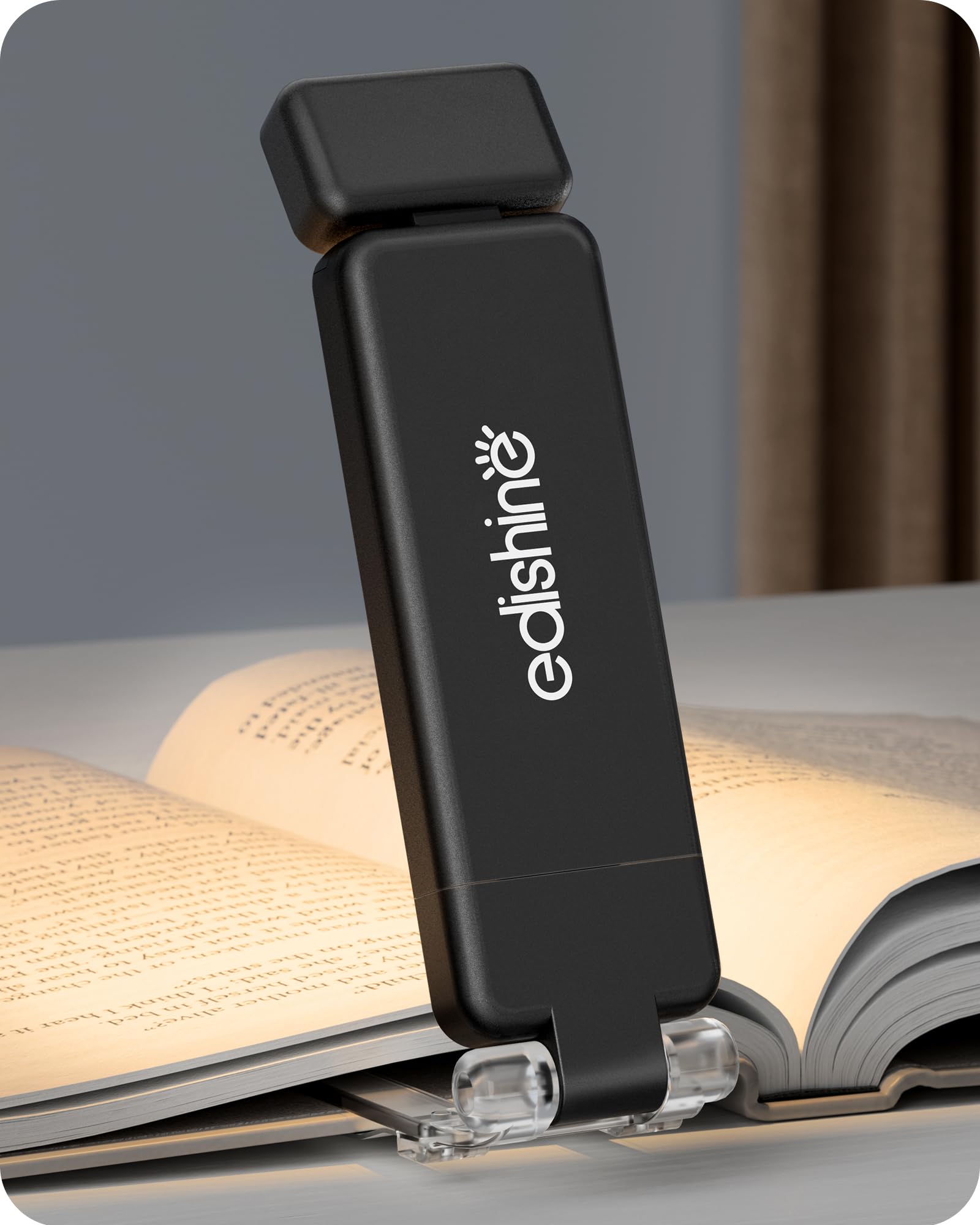 EDISHINE Book Light for Reading at Night, 3 Colors & Stepless Dimming Brightness, USB Rechargeable, LED Bookmark Lamp in Bed wit