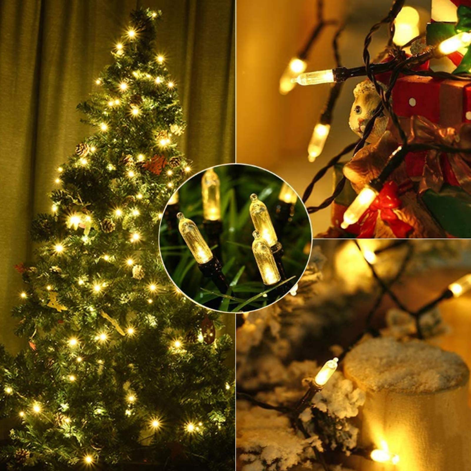 Koxly 18ft Battery Operated String Lights, 50 LED Warm White Outdoor Christmas Lights with Remote Timer, Waterproof, Model JYLPT09