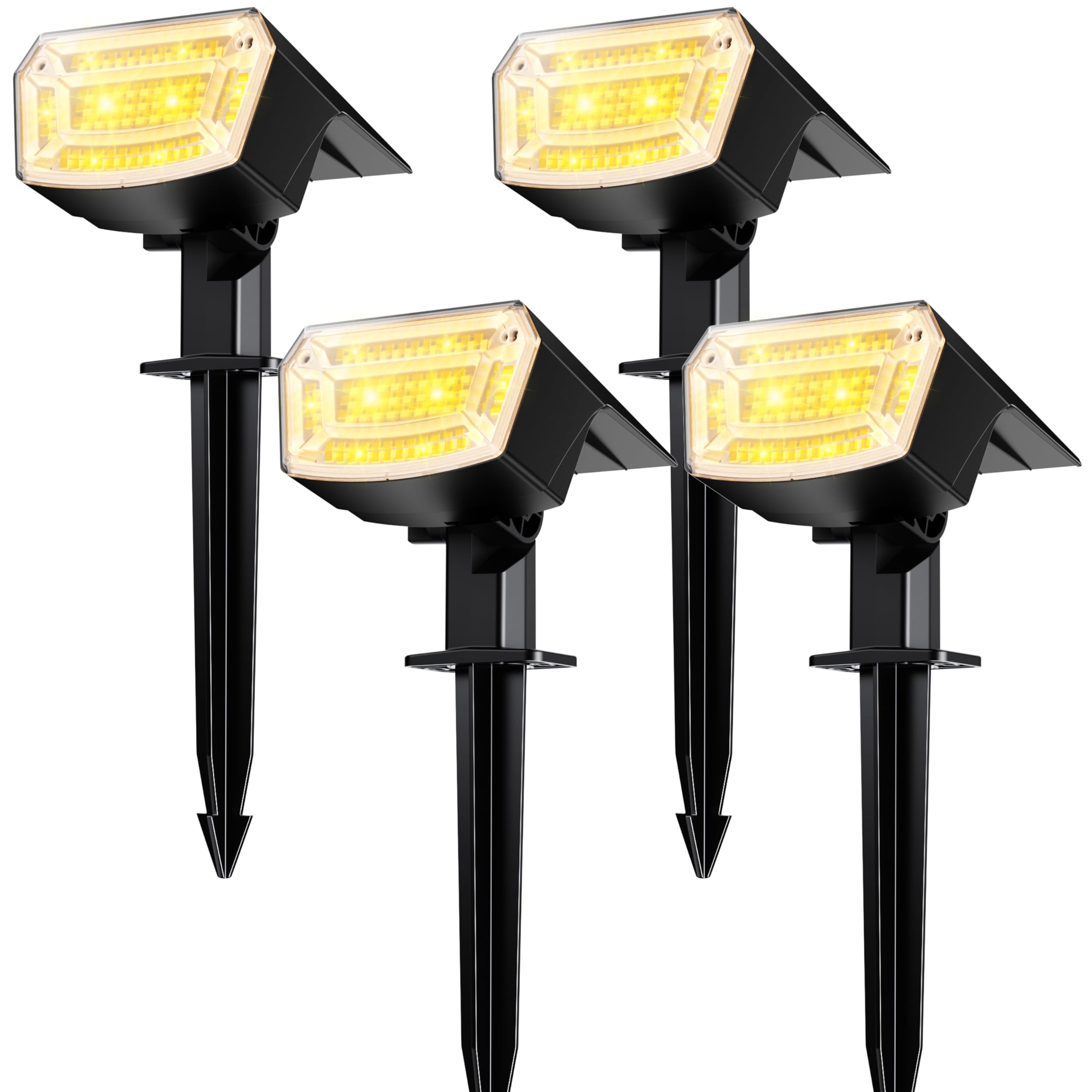 TECKNET Spot Lights Outdoor with 59 LED, 4 Pack Solar Lights Outdoor Waterproof IP65, Auto On/Off Solar Spot Lights, 3 Lighting