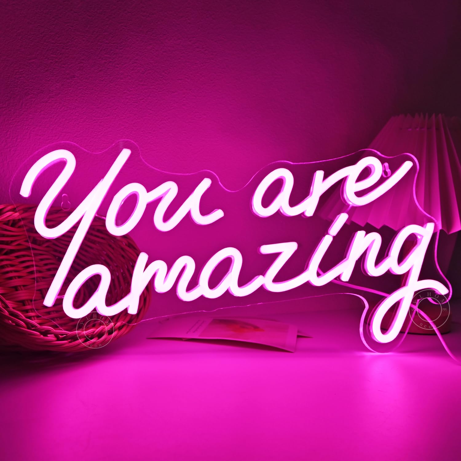 SYLHOME LED Neon Light Sign - Pink You Are Amazing, Acrylic, 15.75in X 8.94in, Kids Room Decor, Wall Art for Parties and Gifts