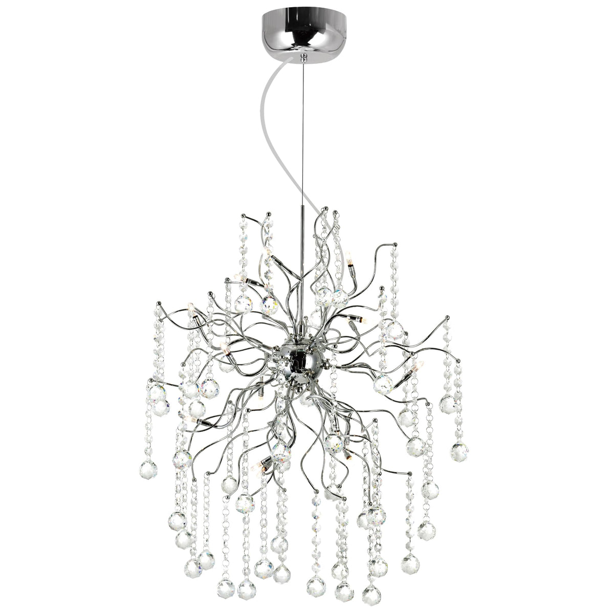 Cwi Lighting Cherry Blossom 15 Light Transitional Metal Chandelier In Chrome
