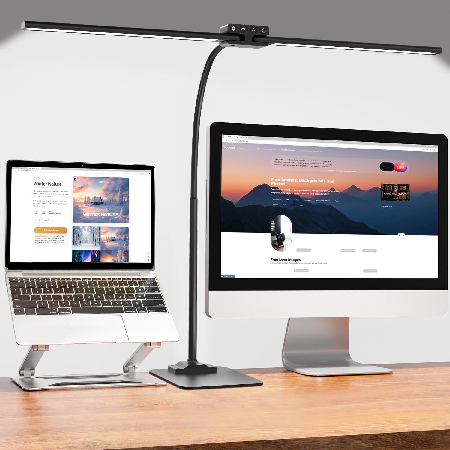 EppieBasic Led Desk Lamp, 12W Dimmable, 6 Color Modes, Metal, Black, Model VES2326