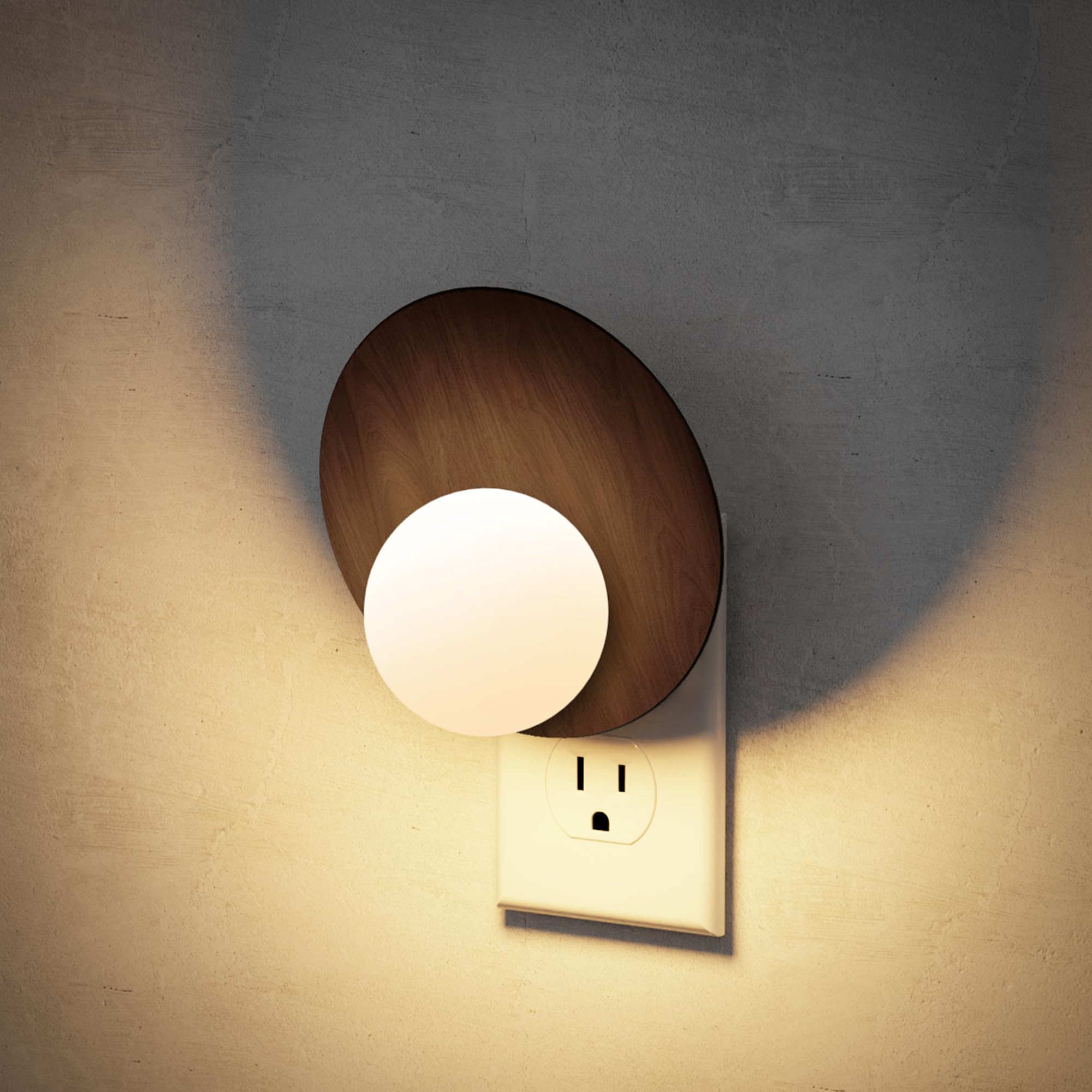 JandCase Night Lights Plug Into Wall  Plug in Night Light  3000K Warm White  Dusk to Dawn Sensor  Brightness Adujstable Nightlight for For Mature Userss  Bedroom  Bathroom  Hallway
