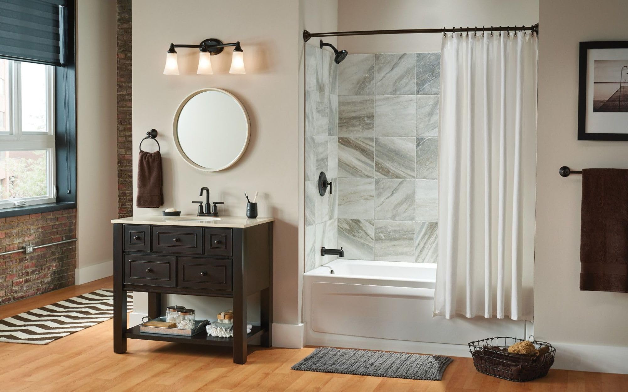 Moen 3-Light Bath Vanity Fixture, Frosted Glass, 9.60x10.00x20.60 inches, Oil Rubbed Bronze, Model YB2863ORB