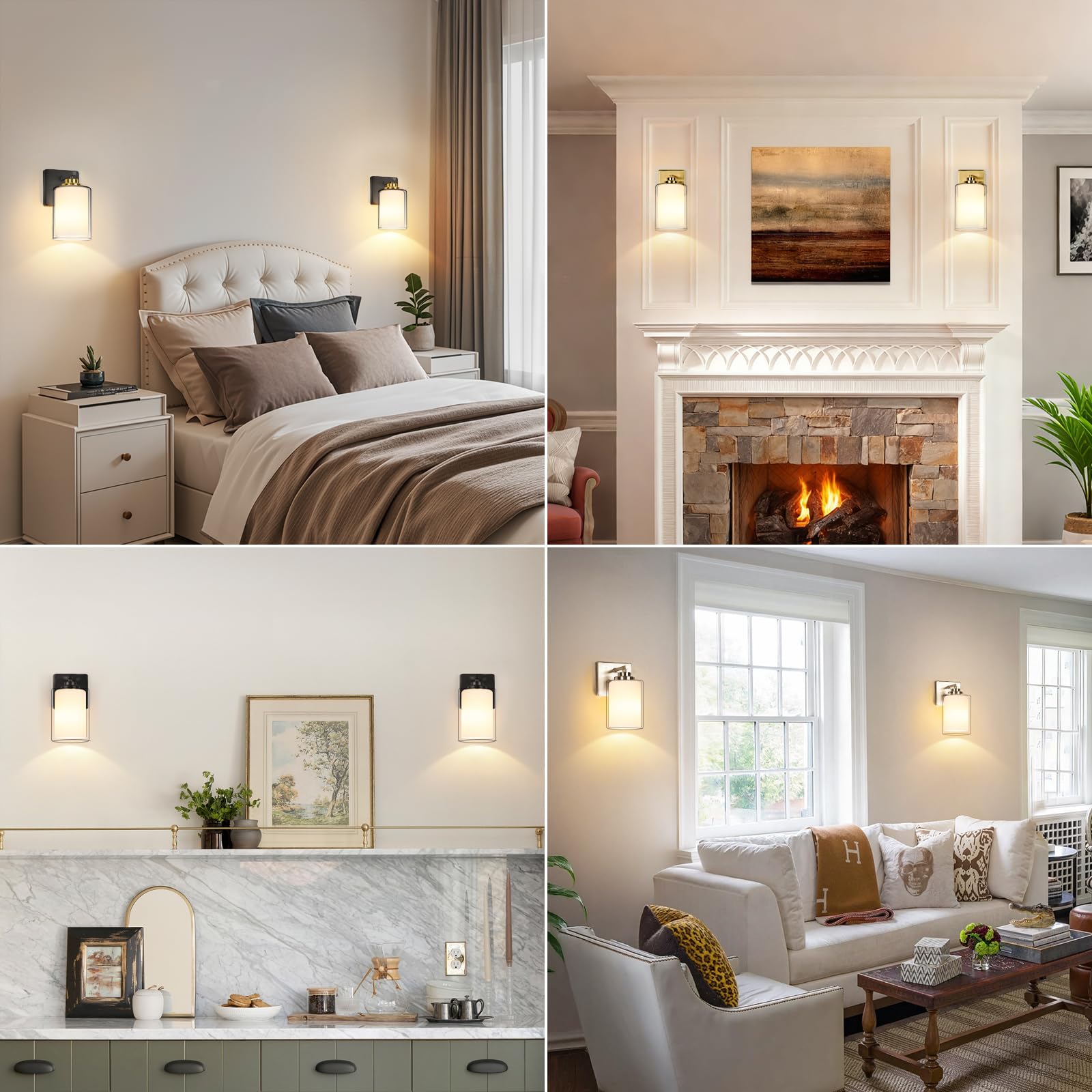 Set Of 2 Wall Sconces For Bathroom  Modern Vanity Light Fixtures  Gold Wall Mount Lighting Lanterns  Farmhouse Wall Lights With Double Clear Glass Shade For Bedroom Living Room Mirror Hallway