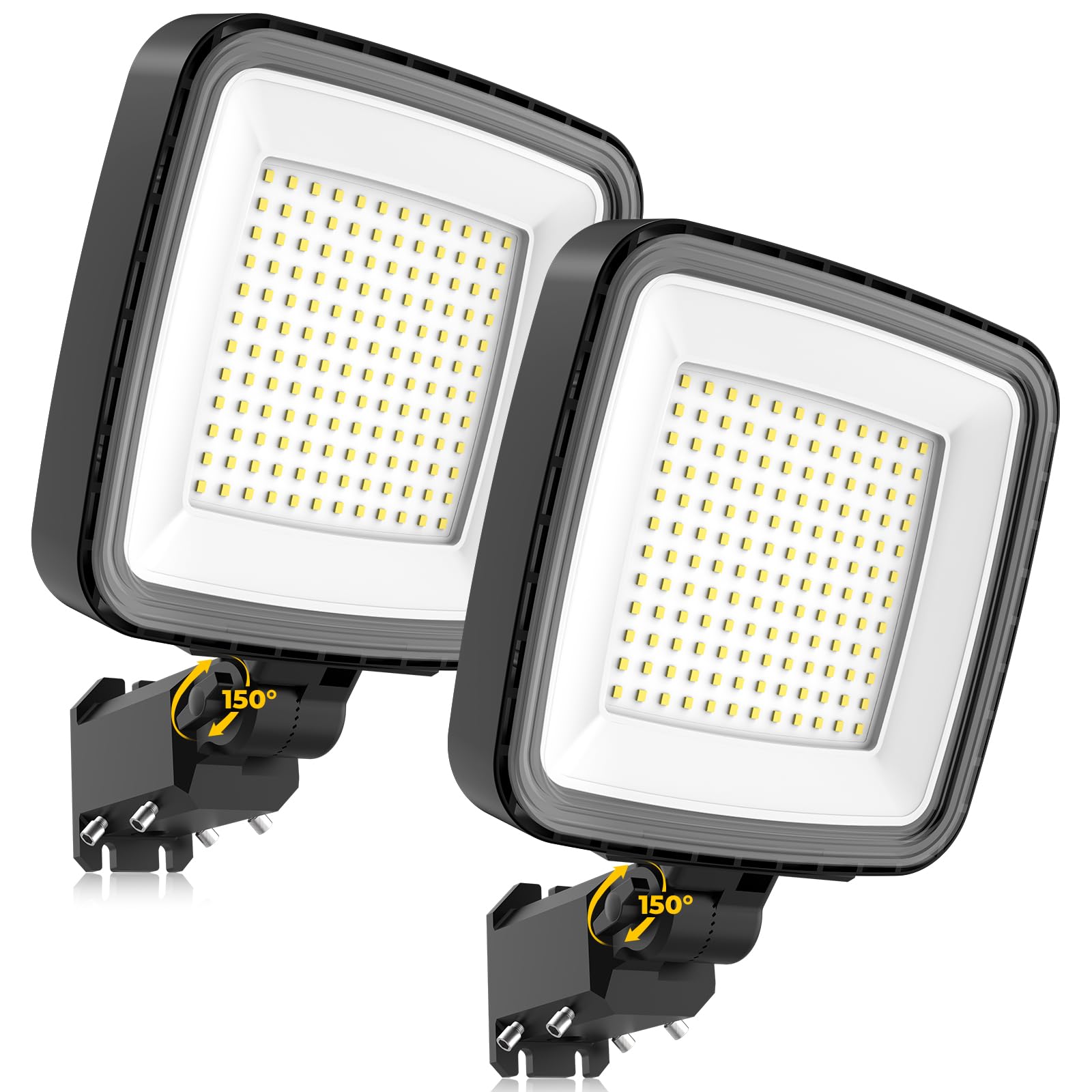 AGranTOP LED Parking Lot Light 2Pack, 150W 21000LM Dusk to Dawn Outdoor Lighting Adjustable Outdoor Light Poles IP66 Waterproof 
