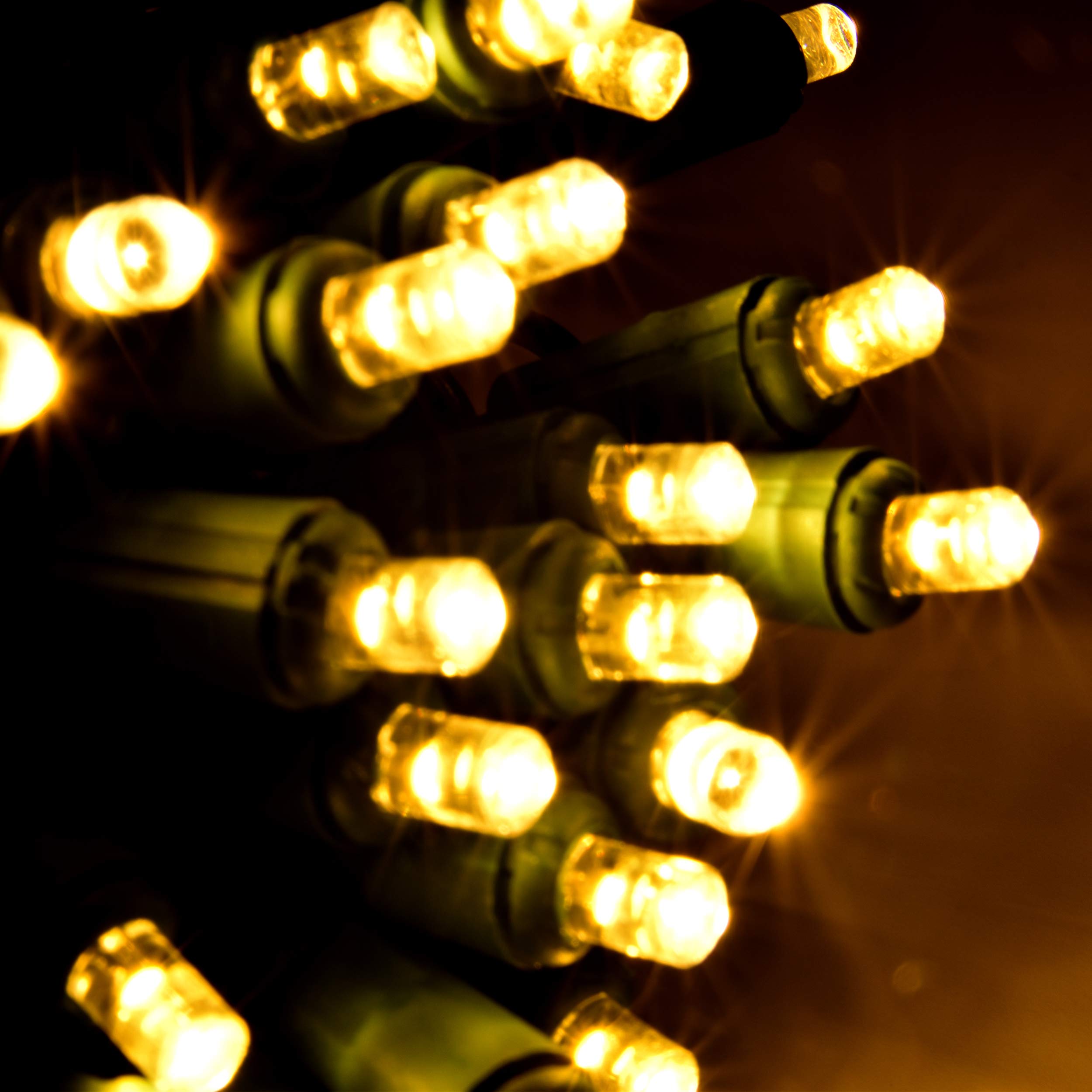 Holiday Essence 60 LED Mini Warm White Christmas Lights for Indoor and Outdoor Use Energy Efficient LED Bulbs with Green Wire