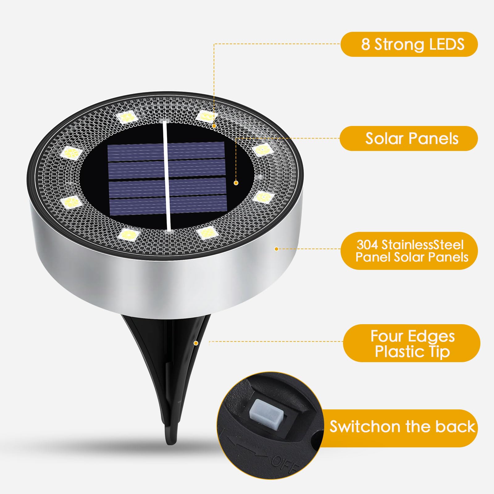 Solar Lights Outdoor 16 Pack  Solar Garden Outdoor Waterproof Pathway Lights Bright In-Ground Lighting Decor For Lawn  Patio  Yard  Driveway  Step And Walkway Warm Lights