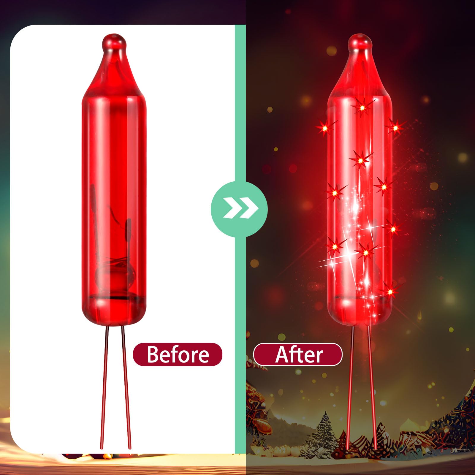 Mudder Indoor String Lights - 100 Pcs Colorful Mini Replacement Bulbs, 2.5V*0.17A for Christmas Tree & Holiday Decor