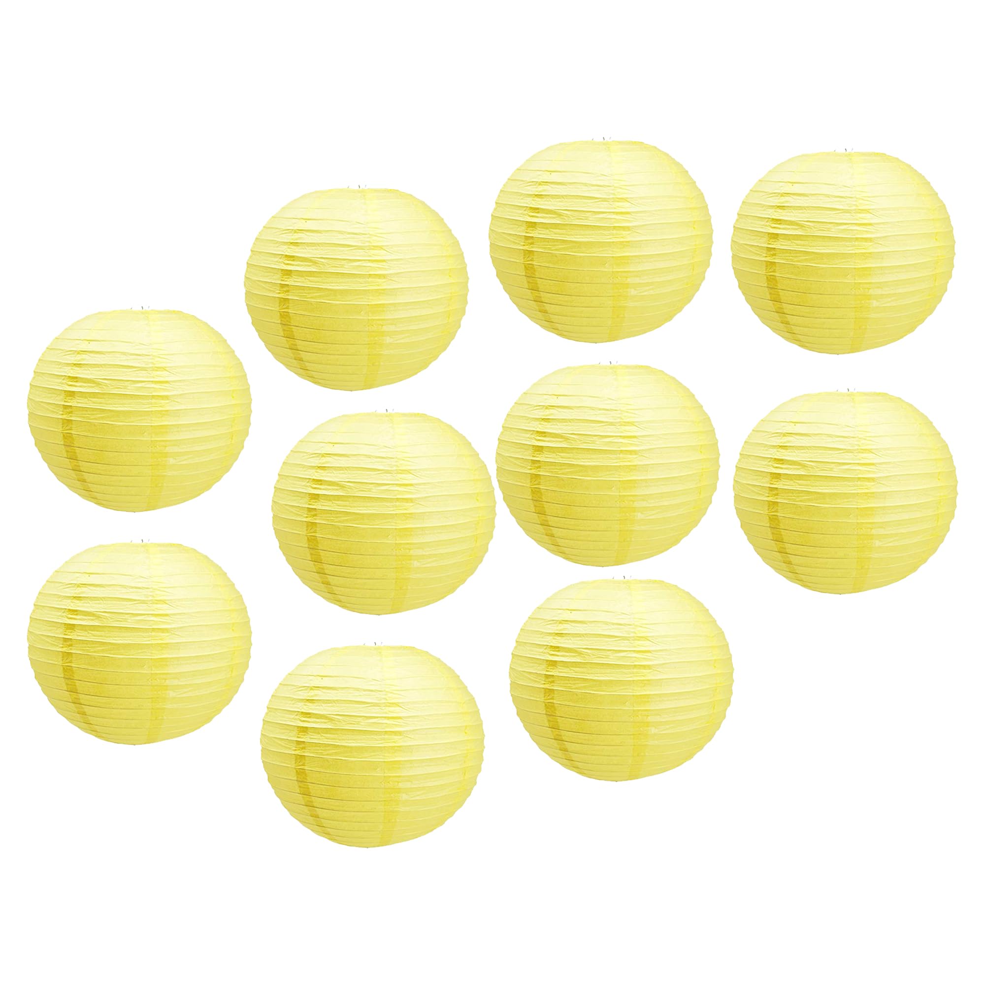 Mudra Crafts Yellow Paper Lanterns Wedding Party Decorations - 12 in 10 Round Japanese Chinese Lanterns Decorative Hanging Ceili