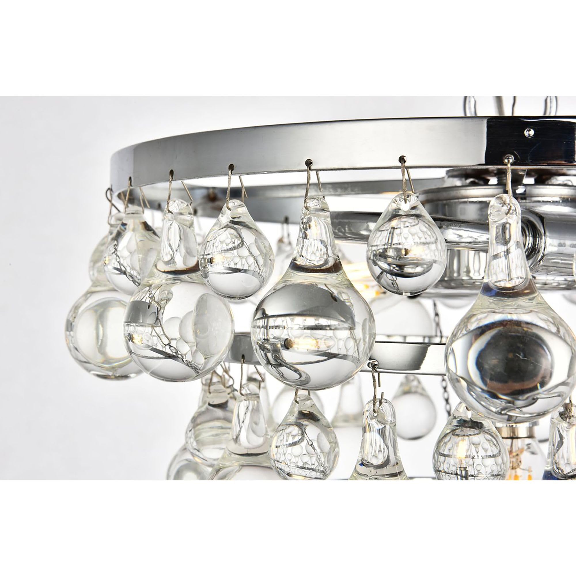 Elegant Lighting Living District Indoor Modern Home Decorative Bright Ceiling Kora Collection Pendant D13 H10.9 Lt:3 Chrome Finish