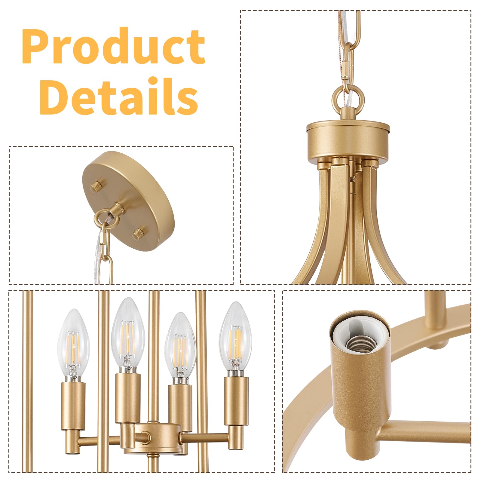 Miaybph Foyer Chandeliers For High Ceilings, Lantern Tiered Gold Chandelier Light Fixture Metal Modern Farmhouse Pendant Lights